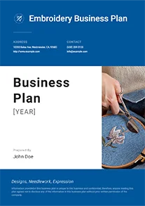 Embroidery Business Plan Template