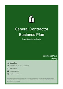 General Contractor Business Plan