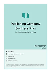 Publishing Company Business Plan